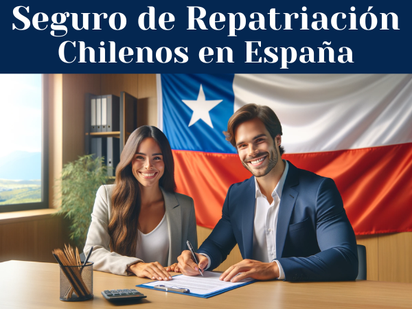 Crea una imagen cuadrada que represente a una atractiva pareja chilena, sonriendo mientras firman un contrato de seguros. El entorno es acogedor pero profesional, con la pareja sentada en un escritorio, lo que transmite la importancia del momento a la vez que mantiene un ambiente relajado. La bandera chilena se incluye sutilmente en el fondo o como parte de la decoración, destacando el origen cultural de la pareja. La imagen debe transmitir una sensación de seguridad y confianza. Incluya la URL 'https://www.segurodedecesos.top/' de forma discreta pero legible dentro de la imagen, asegurándose de que complementa el diseño general.