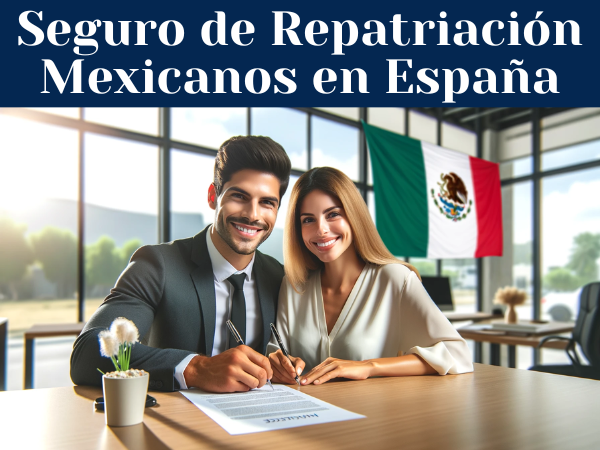 Una escena panorámica que muestra a una atractiva pareja mexicana, sonriendo mientras firman un contrato de seguros. El escenario es un entorno de oficina profesional, con una iluminación clara y natural. La pareja debe parecer feliz y tranquila por su decisión. En el fondo, se ve una bandera mexicana, sutilmente integrada en la decoración, quizá colgada en la pared o colocada sobre un escritorio. La escena transmite una sensación de seguridad y positividad. Incluye la URL "https://www.segurodedecesos.top/" en un lugar destacado de la imagen, asegurándote de que sea legible y se integre bien en la composición general.